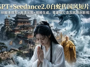 ChatGPT+Seedance2.0白蛇传国风短片全教程|AI脚本撰写+高清出图+视频生成,零基础打造古风原创影视短片