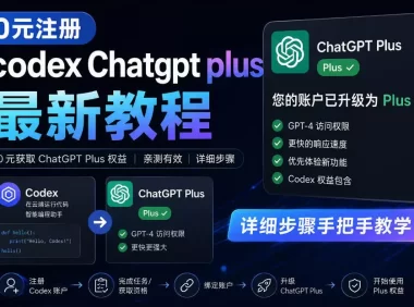 0元全自动注册codex gpt plus最新教程,0元获取GPT Plus权益,手把手详细教学