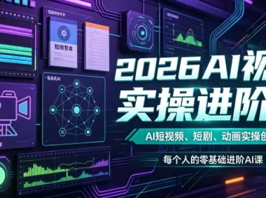 2026AI视频实操进阶课，AI短视频、短剧、动画实操创作，每个人的零基础进阶ai课
