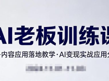 内容AI老板训练课,AI+内容应用落地教学,AI变现的实战应用分享