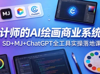 设计师的AI绘画商业系统课｜SD+MJ+ChatGPT全工具实操落地课