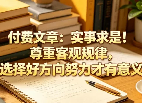 付费文章：实事求是！尊重客观规律，选择好方向努力才有意义