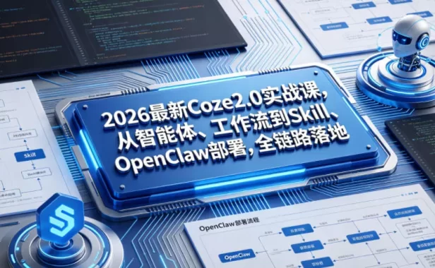 2026最新Coze2.0实战课，从智能体、工作流到Skill、OpenClaw部署，全链路落地