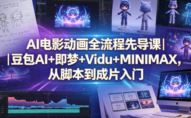 AI电影动画全流程先导课|豆包AI+即梦+Vidu+MINIMAX,从脚本到成片入门