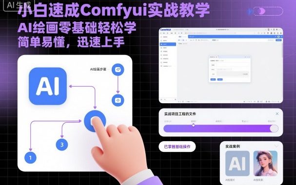 小白速成Comfyui实战教学,AI绘画零基础轻松学,简单易懂,迅速上手