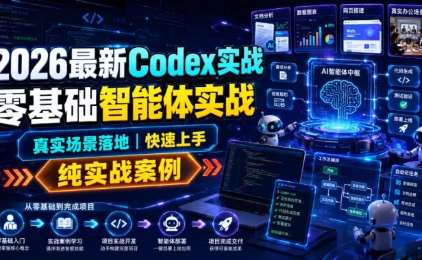2026最新Codex实战零基础智能体实战,真实场景落地,快速上手,纯实战案例