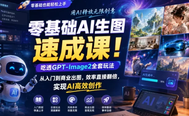 零基础AI生图速成课!吃透GPT-Image2全套玩法,从入门到商业出图,效率直接翻倍,实现AI高效创作