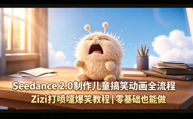 Seedance 2.0制作儿童搞笑动画全流程Zizi打喷嚏爆笑教程|零基础也能做